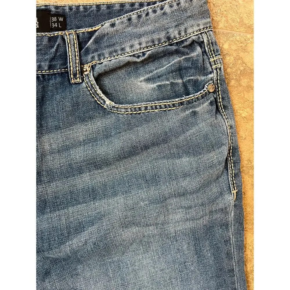 Seeded & Sewn Jordan Reg Straight Cotton Jeans  Men's size 38Wx  34L